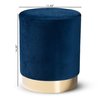 Baxton Studio Chaela Contemporary Glam and Luxe Navy Blue Velvet Upholstered and Gold Finished Metal Ottoman 198-12204-ZORO